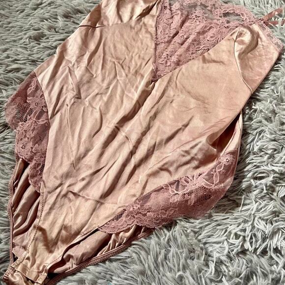 Vintage Satin Fairy Coquette Twee SoftGirl Whimsygoth Delicate Lingerie Bodysuit - Picture 3 of 4